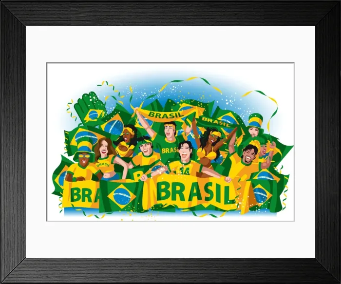 Framed Print : Brazil soccer fans Framed Print : Brazil soccer fans