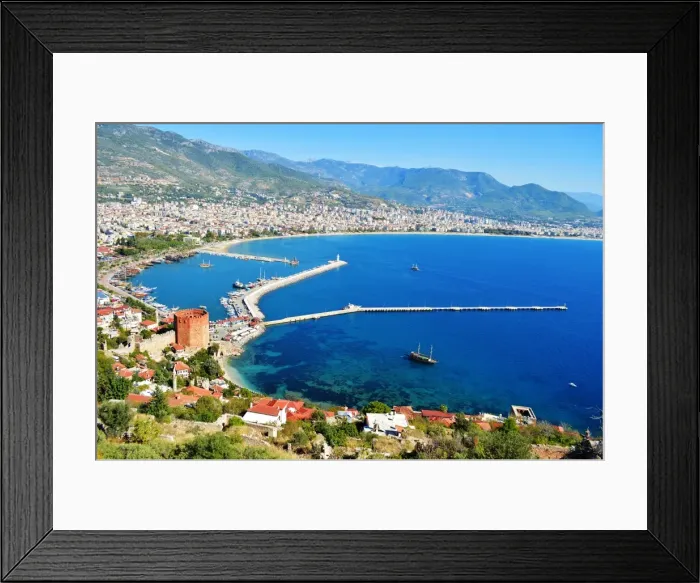 Framed Print : View of Alanya harbor from Alanya peninsula. Turkish Riviera Framed Print : View of Alanya harbor from Alanya peninsula. Turkish Riviera