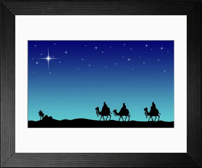 Framed Print : Three wisemans and the star of Bethlehem Framed Print : Three wisemans and the star of Bethlehem