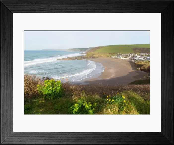 Framed Print : Challaborough coast South Devon England uk near Bigbury Framed Print : Challaborough coast South Devon England uk near Bigbury