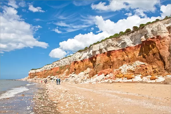 panorama of the layered cliffs at Hunstanton