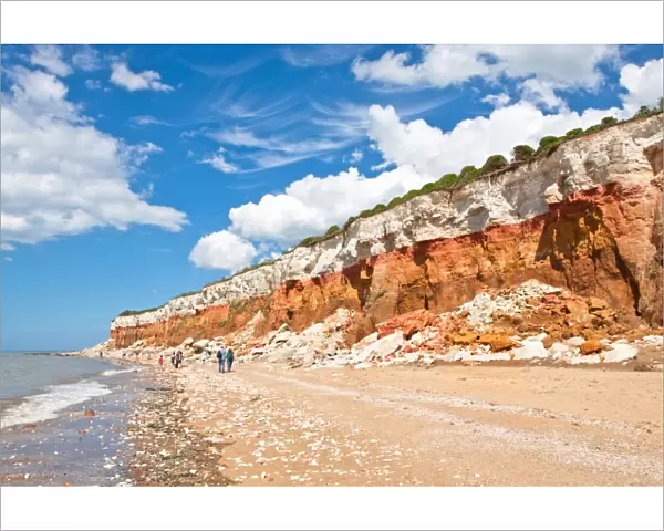 panorama of the layered cliffs at Hunstanton
