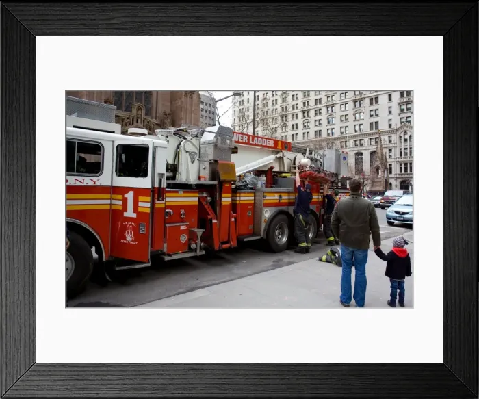 Framed Print : new york fire department at work Framed Print : new york fire department at work