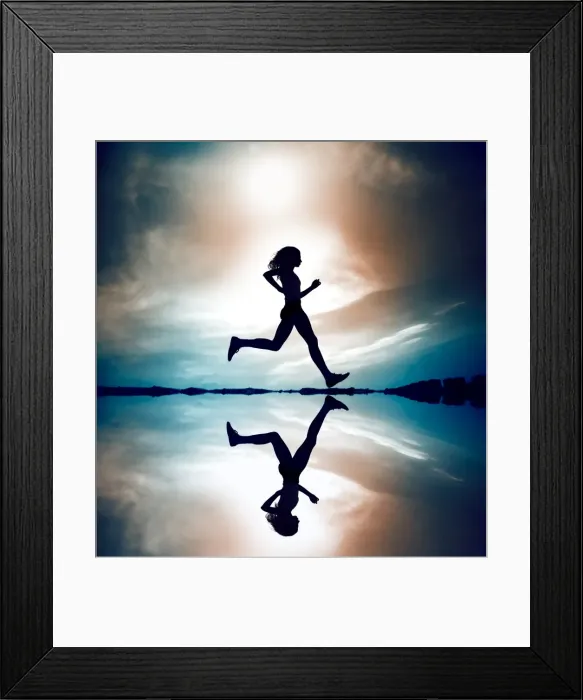 Framed Print : Runner Silhouetted Reflection Framed Print : Runner Silhouetted Reflection