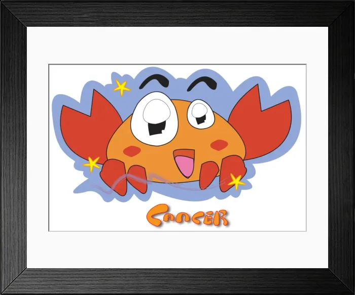 Framed Print : cancer, zodiac, horoscope, fish, girl, cute, kids Framed Print : cancer, zodiac, horoscope, fish, girl, cute, kids
