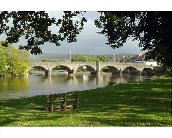 Bridge over the river Wye in Builth Wells, Wales UK