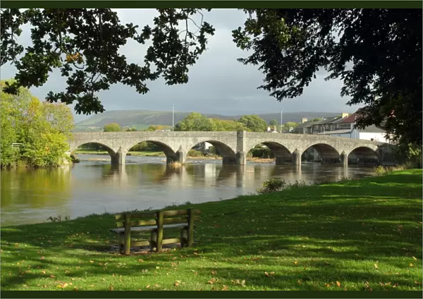 Bridge over the river Wye in Builth Wells, Wales UK