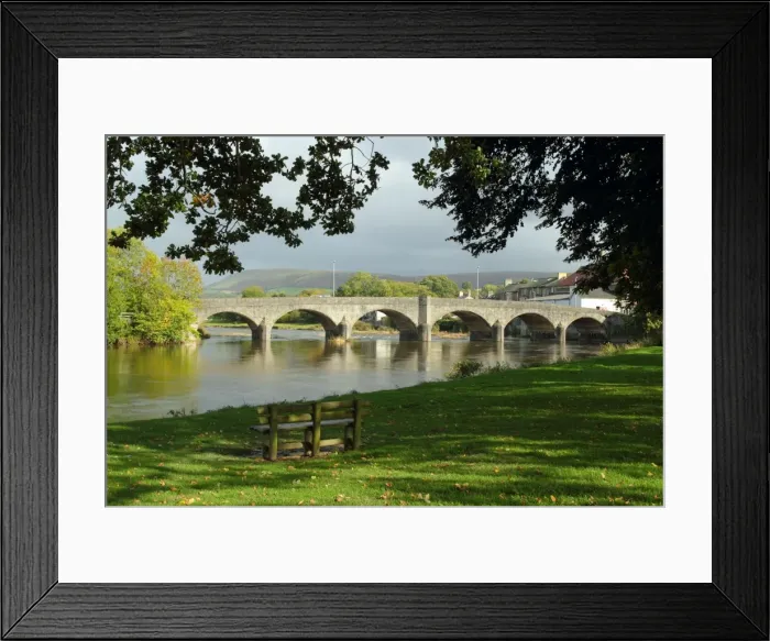 Framed Print : Bridge over the river Wye in Builth Wells, Wales UK Framed Print : Bridge over the river Wye in Builth Wells, Wales UK