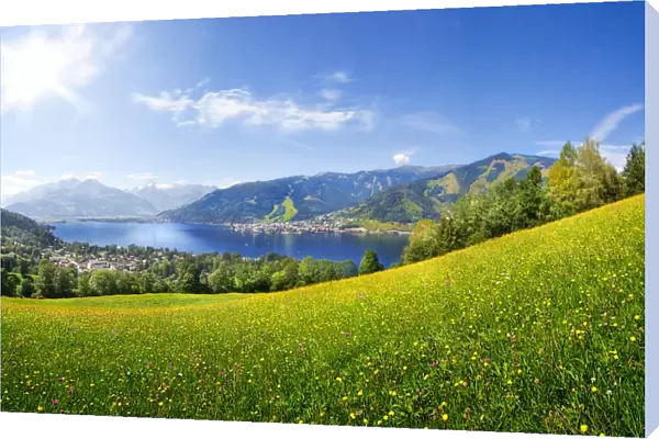 Panorama view over Zell am See, Austria