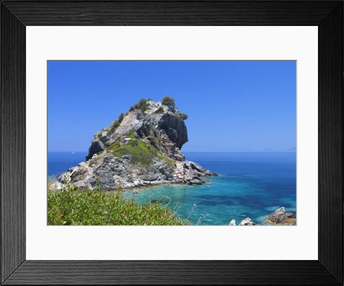 Framed Print : Agios Ioannis chapel at Skopelos island in Greece Framed Print : Agios Ioannis chapel at Skopelos island in Greece