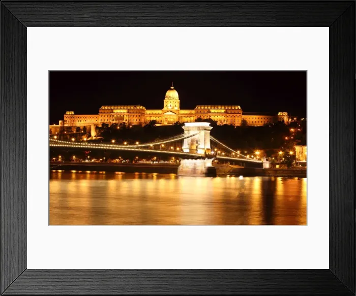 Framed Print : Budapest castle and chain bridge, Hungary Framed Print : Budapest castle and chain bridge, Hungary