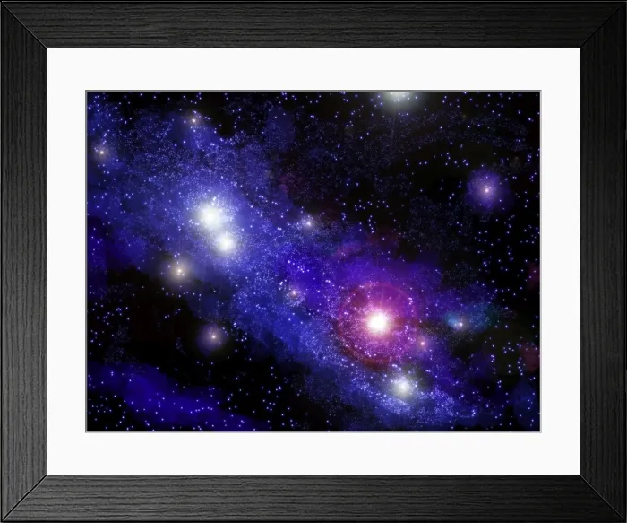 Framed Print : Nebula 01. A render of a blue nebula Framed Print : Nebula 01. A render of a blue nebula