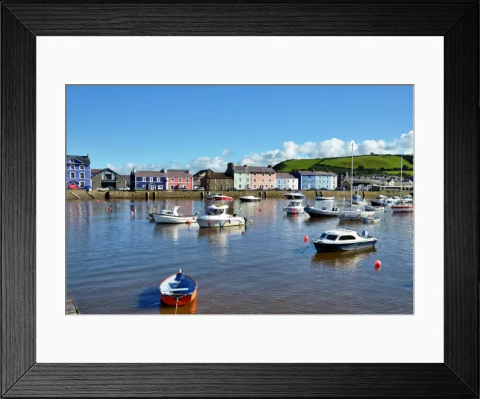 Framed Print : Boats moored in Aberaeron harbour, Wales Framed Print : Boats moored in Aberaeron harbour, Wales