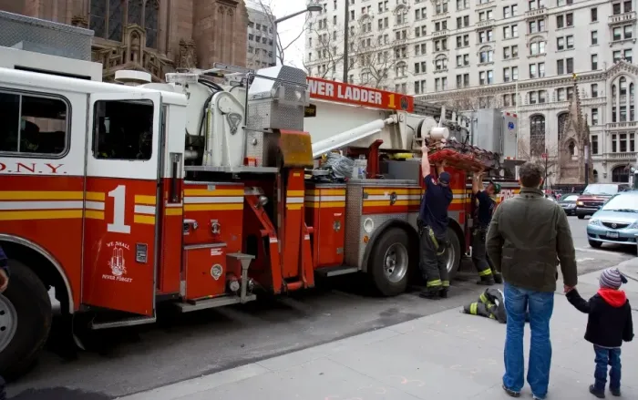 Framed Print : new york fire department at work Framed Print : new york fire department at work