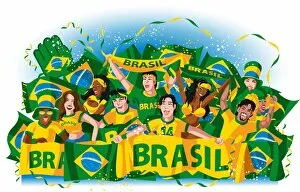 Fotolia Collection: Brazil soccer fans