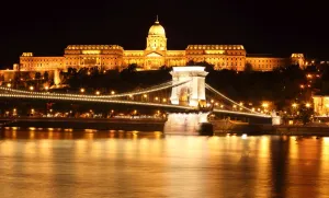 Budapest castle and chain bridge, Hungary