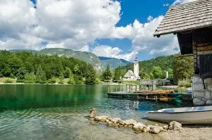 Fotolia Collection: Church of St John the Baptist, Bohinj Lake, Slovenia