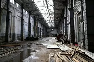 interior of an abandoned factory