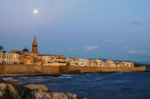 Old Town of Alghero, Sardinia Island, Italy in the sunset