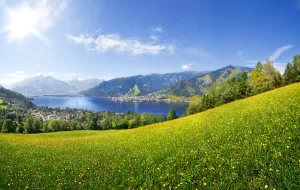 Panorama view over Zell am See, Austria