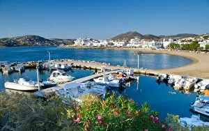 Port in Parikia on Paros island in Cyclades, Greece