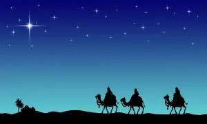 Three wisemans and the star of Bethlehem